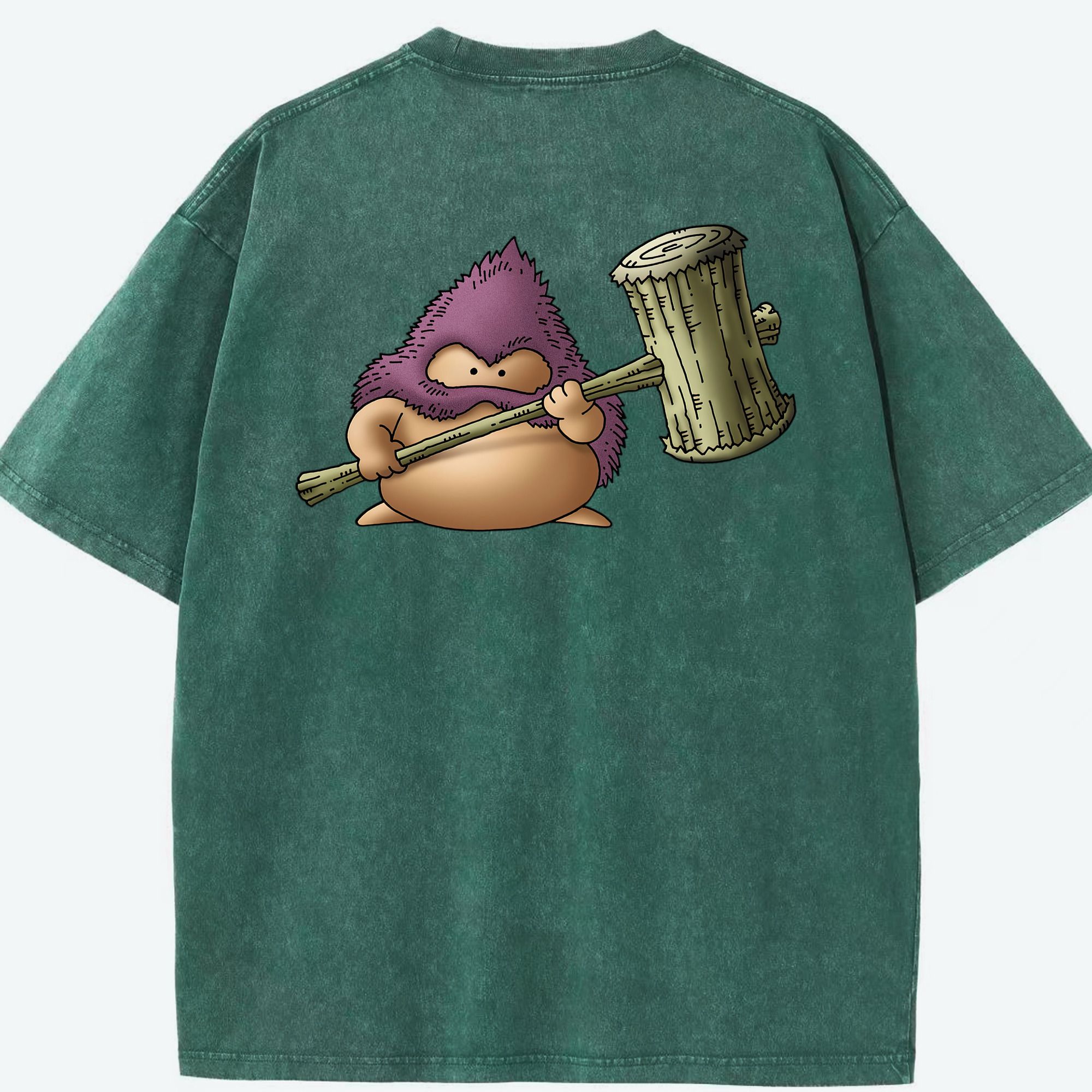 （画像用） ドラゴンクエスト Doragon Kuesuto Dragon Quest 綿100% ヴィンテージ風 半袖Tシャツ（背面プリント）